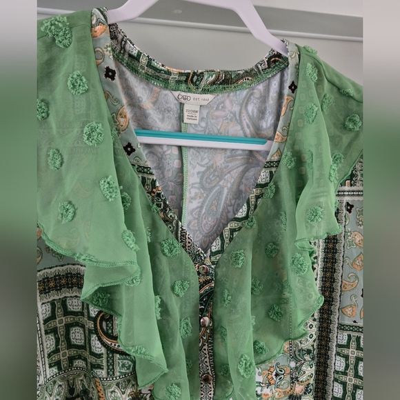 CATO Plus Size Blouse with Sheer Sleeves • Size 22-24 - Picture 9 of 12